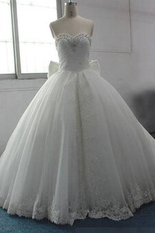 Abito da Sposa con Paillette con Fiocco con Perline in Paillette Allacciato