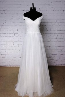 Abito da Sposa Senza Maniche Cerniera con Criss-cross con Festone A-Line