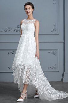 Abito da sposa sognare largo shiena sheer fancy con ricamo senza maniche