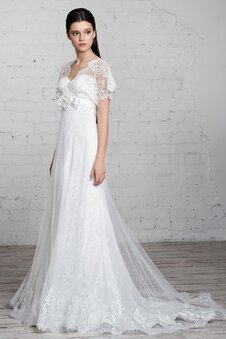 Abito da Sposa Alta Vita in Tulle Conservatore Spazzola Treno Taglia Forte