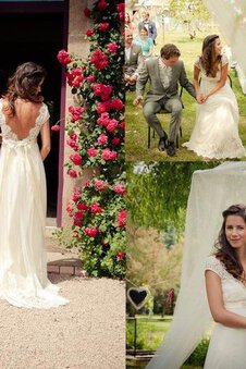 Abito da Sposa A-Line con Perline Senza Maniche in Tulle Principessa