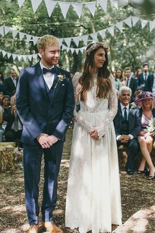 Abito da Sposa Lupetto A Terra Semplice con Maniche Lunghe Elegante