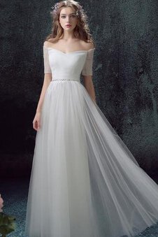 Abito da Sposa Sogno con Increspato Fuori dalla spalla Lunghi in Tulle