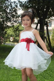 Abito da Cerimonia Bambini Principessa Conotta in Organza A-Line Naturale