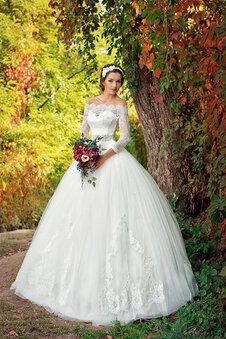 Abito da Sposa in Tulle in Pizzo Seghettato Scollo A-Line Stravagante