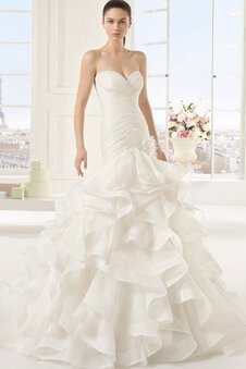 Abito da Sposa Lusso in Tulle Cuore All Aperto con Cascata Volant