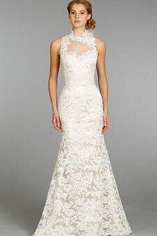 Abito da Sposa con Fiore Elegante Vintage Senza Maniche Buco Della Serratura Schiena