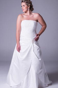 Abito da Sposa Sogno con Increspato in Raso Senza Strap Elegante