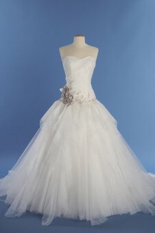 Abito da Sposa All Aperto Cuore Moderno Cinghia in rilievo con Criss-cross